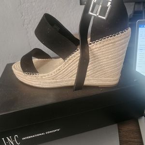 INC Wedge Sandles Black